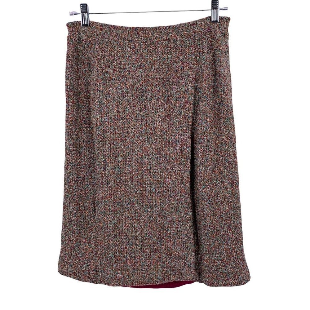 Vintage Missoni Confetti Cotton Blend Boucle Knit Faux Wrap Skirt Size Small